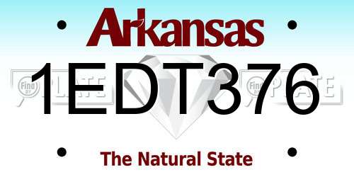 1EDT376 Arkansas License Plate