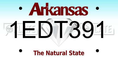 1EDT391 Arkansas License Plate