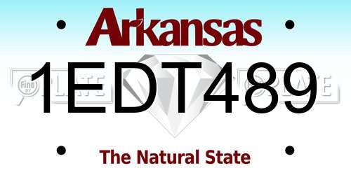 1EDT489 Arkansas License Plate