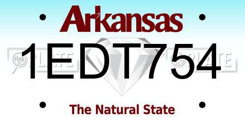 1EDT754 Arkansas License Plate