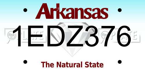 1EDZ376 Arkansas License Plate