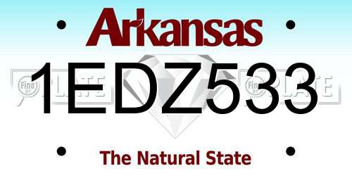 1EDZ533 Arkansas License Plate