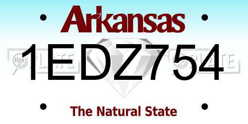 1EDZ754 Arkansas License Plate