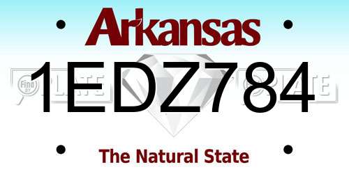 1EDZ784 Arkansas License Plate