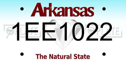 1EE1022 Arkansas License Plate