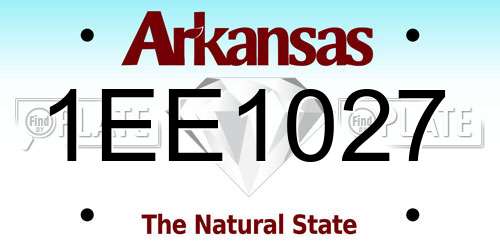 1EE1027 Arkansas License Plate