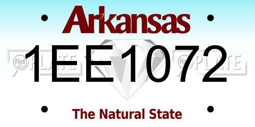 1EE1072 Arkansas License Plate