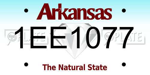 1EE1077 Arkansas License Plate