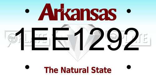 1EE1292 Arkansas License Plate