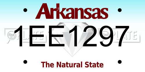 1EE1297 Arkansas License Plate
