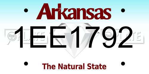 1EE1792 Arkansas License Plate
