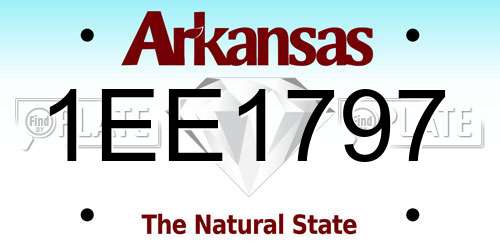1EE1797 Arkansas License Plate
