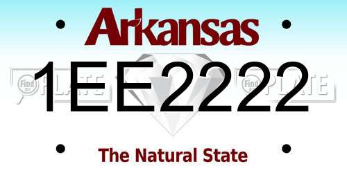 1EE2222 Arkansas License Plate