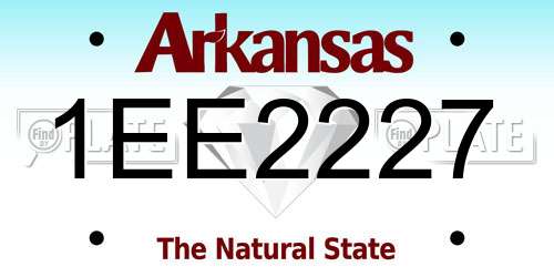 1EE2227 Arkansas License Plate