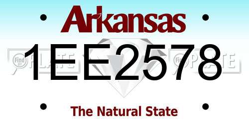 1EE2578 Arkansas License Plate