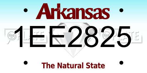 1EE2825 Arkansas License Plate