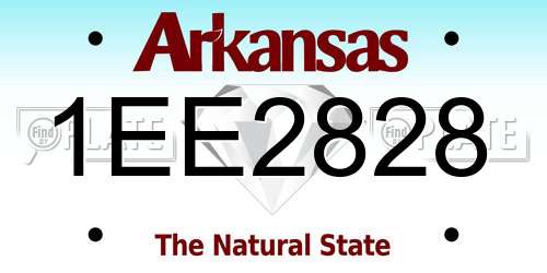 1EE2828 Arkansas License Plate