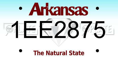 1EE2875 Arkansas License Plate