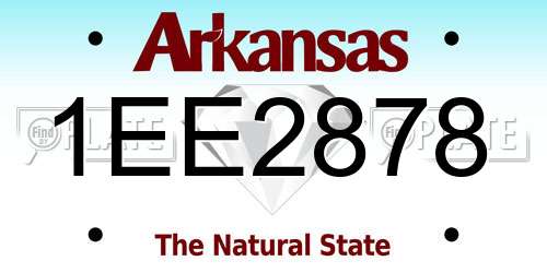 1EE2878 Arkansas License Plate