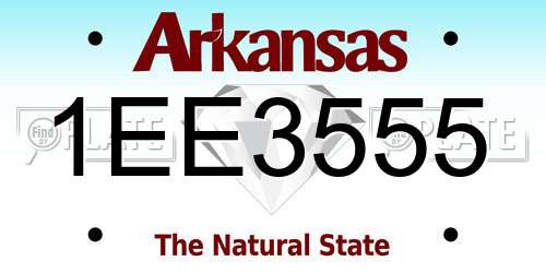 1EE3555 Arkansas License Plate