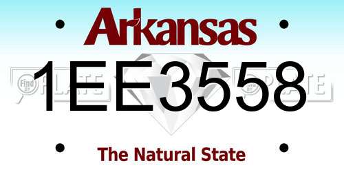 1EE3558 Arkansas License Plate