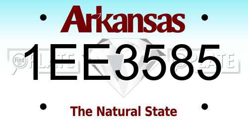 1EE3585 Arkansas License Plate