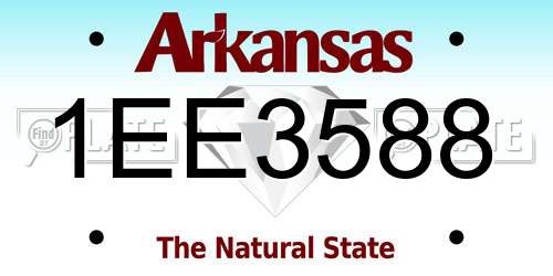 1EE3588 Arkansas License Plate