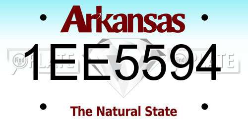1EE5594 Arkansas License Plate