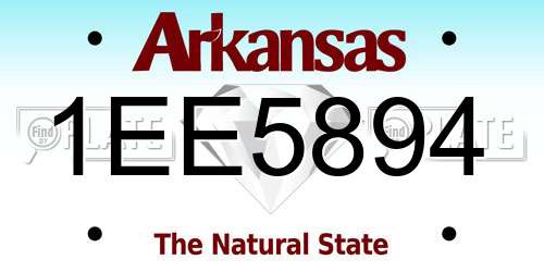 1EE5894 Arkansas License Plate