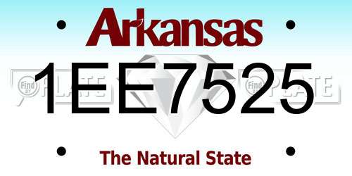 1EE7525 Arkansas License Plate