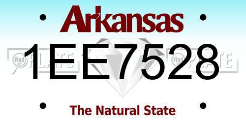 1EE7528 Arkansas License Plate