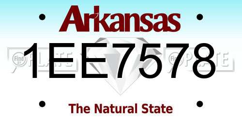 1EE7578 Arkansas License Plate