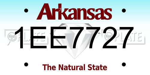 1EE7727 Arkansas License Plate