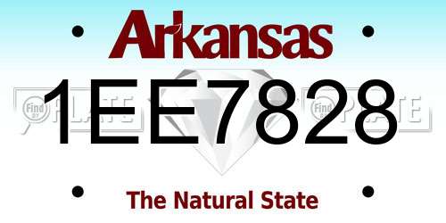 1EE7828 Arkansas License Plate