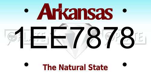 1EE7878 Arkansas License Plate