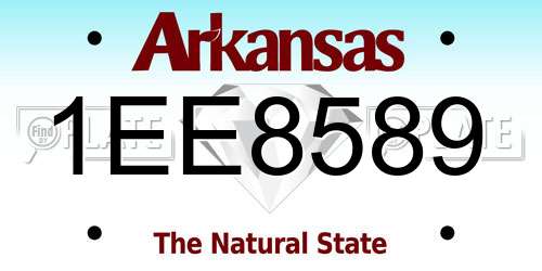 1EE8589 Arkansas License Plate