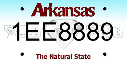 1EE8889 Arkansas License Plate