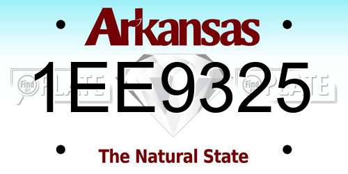 1EE9325 Arkansas License Plate