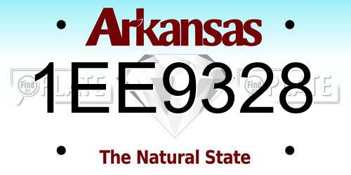 1EE9328 Arkansas License Plate