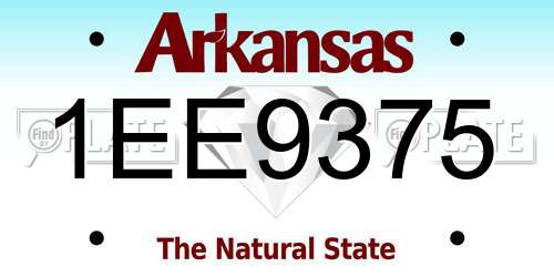 1EE9375 Arkansas License Plate