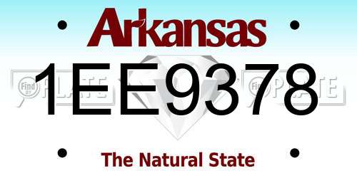 1EE9378 Arkansas License Plate