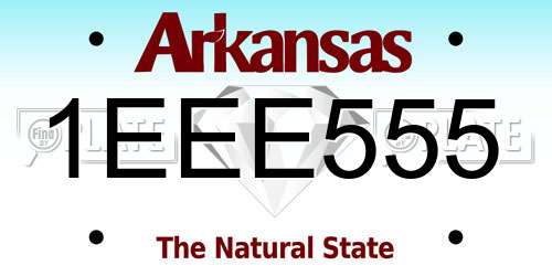 1EEE555 Arkansas License Plate