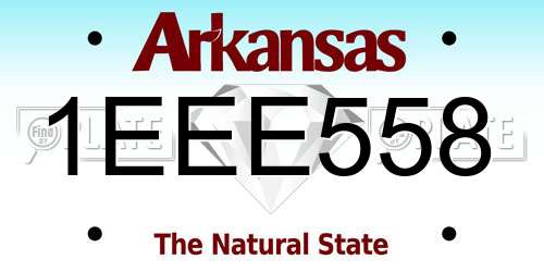 1EEE558 Arkansas License Plate