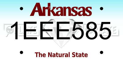 1EEE585 Arkansas License Plate