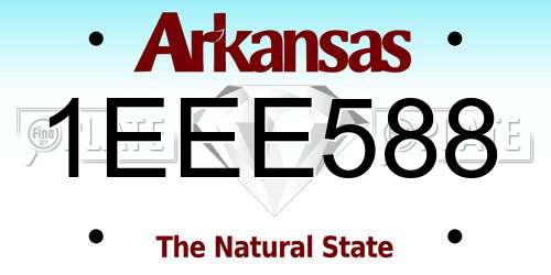 1EEE588 Arkansas License Plate