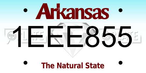 1EEE855 Arkansas License Plate