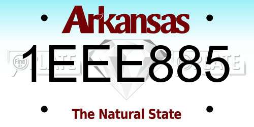 1EEE885 Arkansas License Plate