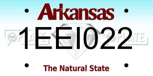 1EEI022 Arkansas License Plate