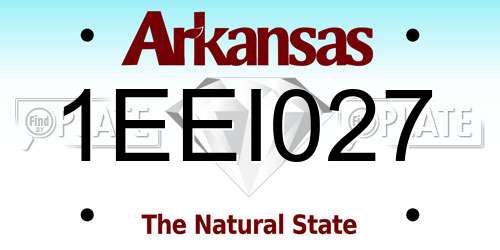 1EEI027 Arkansas License Plate