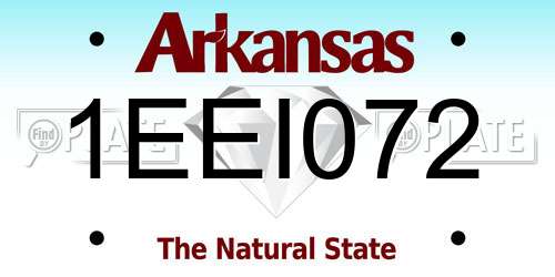 1EEI072 Arkansas License Plate